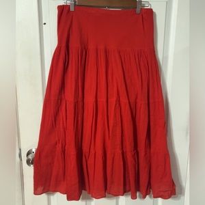 orange maxi skirt